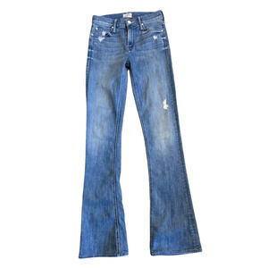 Mother Jeans The Runaway Graffiti Girl Flare Low Rise Denim Womens Size 25
